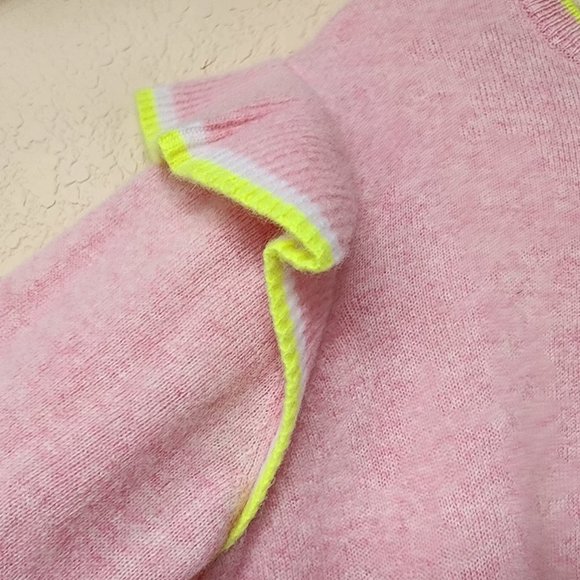 Scott & Scott London Womens Sweater Pink Trim Soft Ruffle 100% Cashmere Size M - Picture 7 of 12